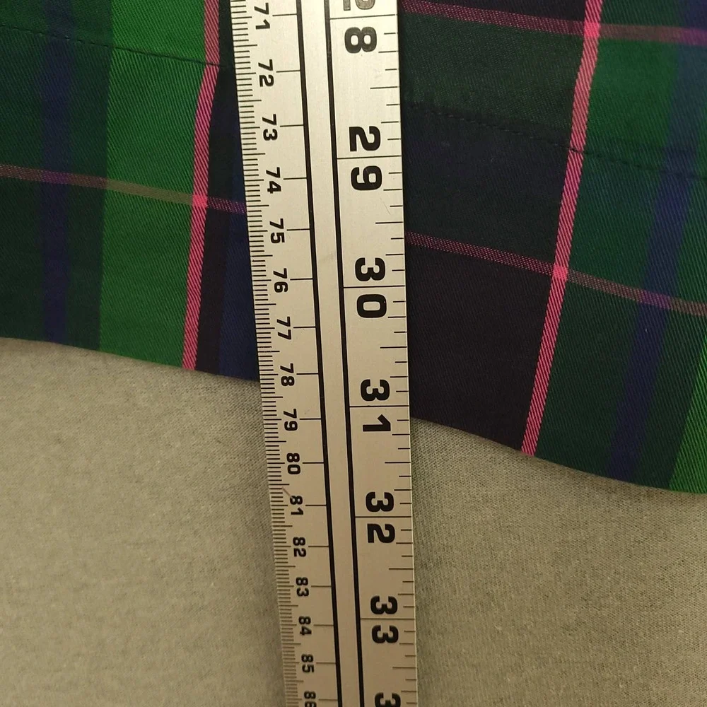 Free Assembly Womens Plaid Pleated Midi Skirt Sz Small Belted Academic Cotton